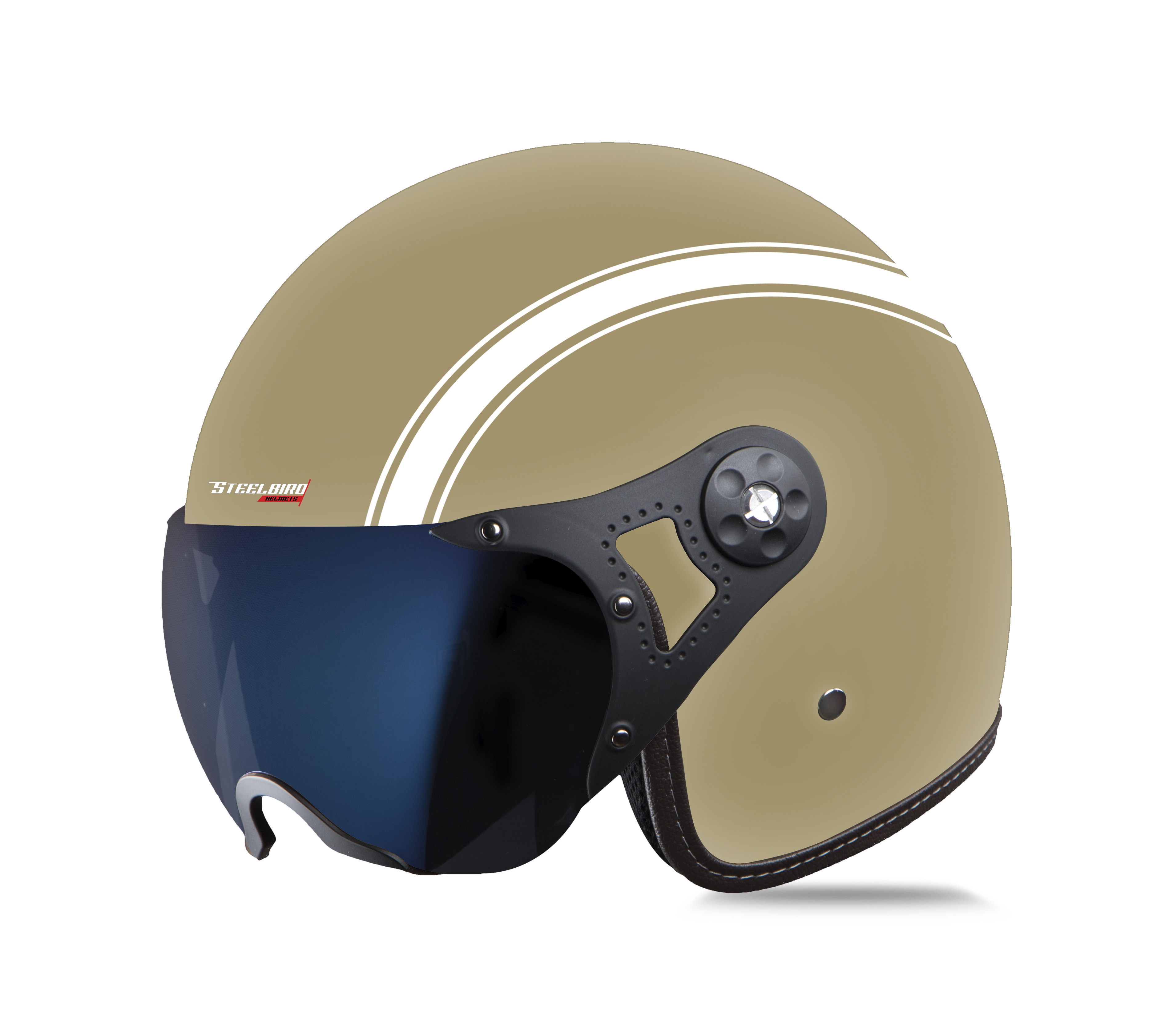 SB-40 DOT STRIPE MAT DESERT STORM WITH WHITE (WITH EXTRA CLEAR VISOR)
